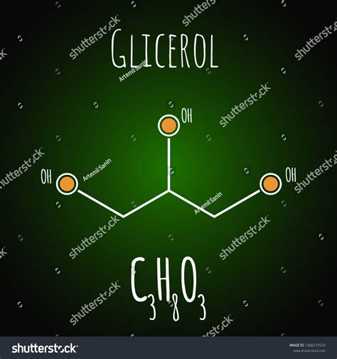 Structural Chemical Formula Glycerol Molecule Science Stock Vector