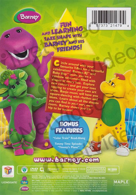 Barney Shapes And Colors All Around On Dvd Movie