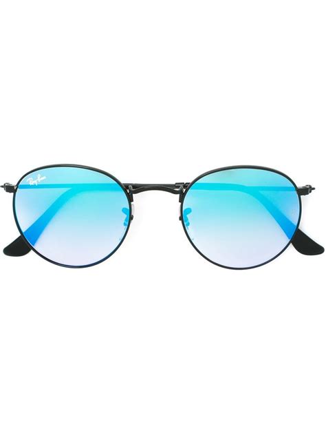 Ray Ban Round Frame Sunglasses In Black Modesens