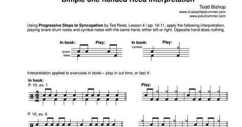 Cruise Ship Drummer Simple One Handed Reed Interpretation