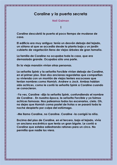 Hemos encontrado un total de 31 libros disponibles para descargar. Coraline Y La Puerta Secreta Libro Completo En Español | Libro Gratis