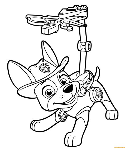Paw Patrol Tracker Coloring Page Free Coloring Pages Online