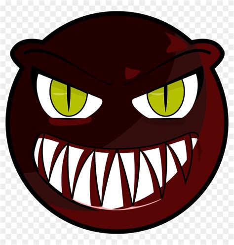 Angrysmiley Scary Monster Face Cartoon Hd Png Download 1280x1280