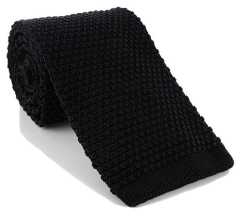 Neckwear And Accessories Black Wide Silk Knitted Tie Michelsons Michelsons