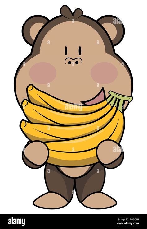 Monkey Eat Banana Stock Vector Image Art Alamy