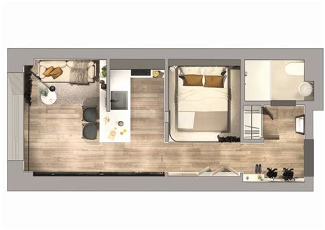 Pour aménager l'appartement en longueur, il est nécessaire de jouer à différents points: Amenager Cuisine Salon 30m2 Beautiful Plan Studio 20m2 ...