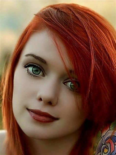 Preciosa Chica Red Hair Green Eyes Gorgeous Eyes Red Hair Woman