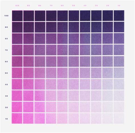 The chart below shows the hexadecimal color codes for shades of blue, teal, cyan, and similar colors. Purple + Fluorescent Pink Gradation Color Chart | Risograph, Riso print