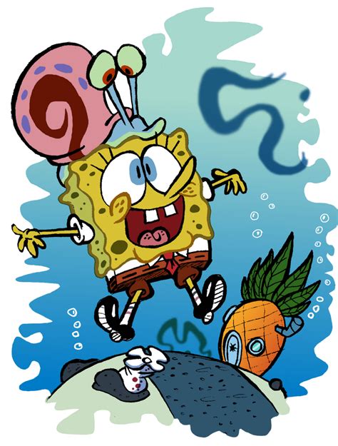 Spongebob And Gary By Eeyorbstudios On Deviantart