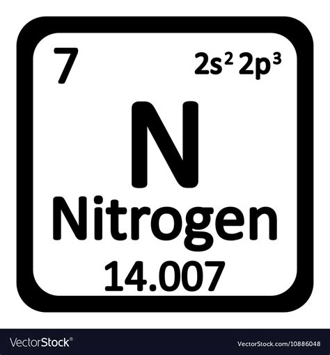 Nitrogen Chemical Element Of Periodic Table With Symbol N Stock My