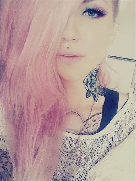 Rose Tattoo Pink Hair Makeup Cabelo Look Tatoo