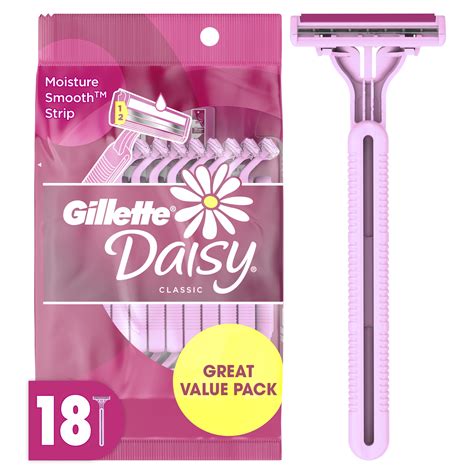 Daisy Gillette Disposable Razors For Women 2 Bladed 18 Count Pink