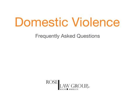 Domestic Violence Frequently Asked Questions Ppt