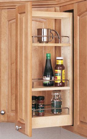 I used quilted ball jelly jars to hold the spices and built it to disappear into the side of a ca. Dead space solution: Upper cabinet spice rack pull-out ...