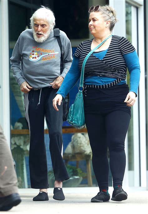 Dick Van Dyke Smiles While Wearing Mary Poppins Sweatshirt With Wife