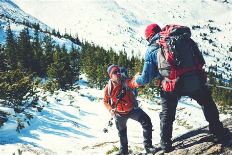 Two Climbers In The Mountains Stock Photo Image Of Mountaineering