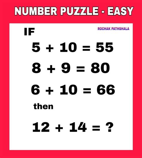 Number Puzzle 1 Number Puzzles Brain Teasers With