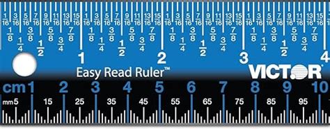 Victor Easy Read Stainless Steel Ruler Standardmetric 18