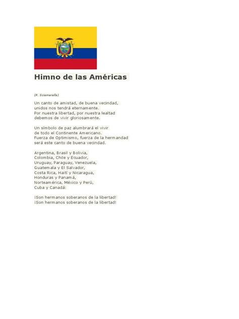 Himno De Las Américas Pdf