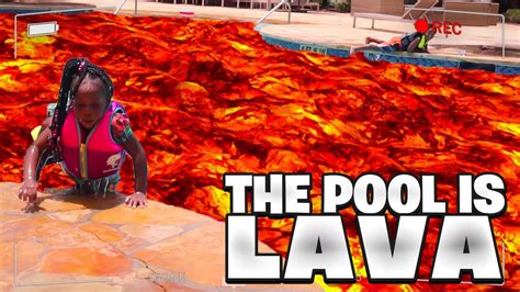 Pool Day The Pool Is Lava Challenge Youtube