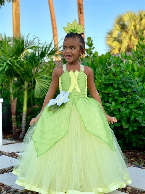 Princess Tiana Costume Princess Tiana Dress Cinderella Tutu Etsy