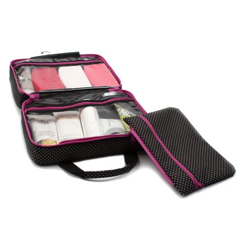 large travel cosmetic bag for women hanging travel toiletry and makeup bag with many pockets