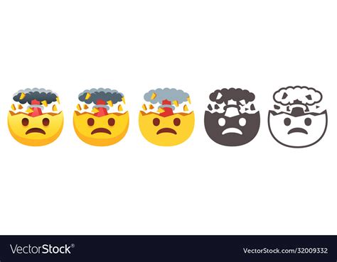 Exploding Head Emoji Royalty Free Vector Image