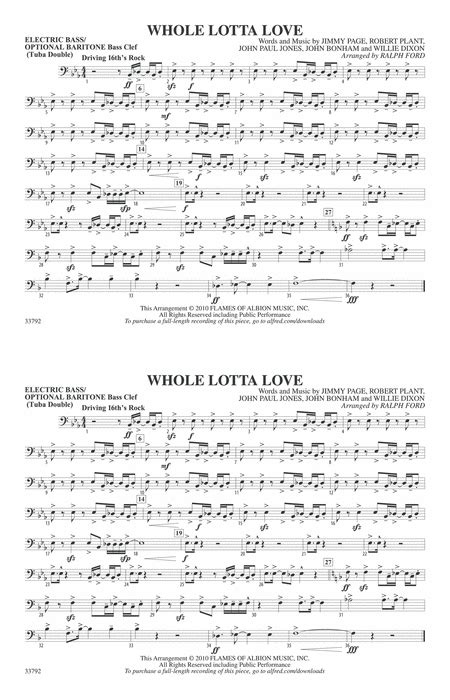 Whole Lotta Love Electric Bass Marching Band Digital Sheet Music Sheet Music Plus