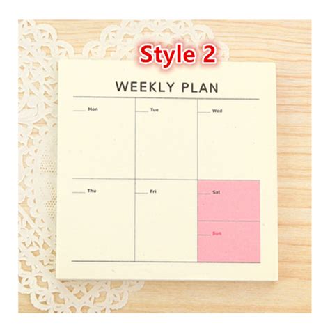 Weekly Plan Sticky Notes Check List Sticky Notes Weeweekly Etsy