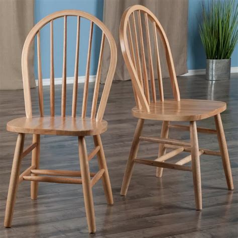 2pc Set Windsor Chair Winsome Transitional Dining Chairs Dining