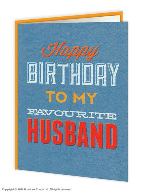 Funny Husband Birthday Card Favourite By Brainbox Candy Husband
