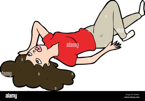 Cartoon Woman Lying On Floor Stock Vector Image And Art Alamy