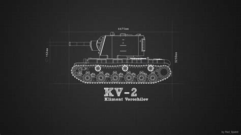 Kv 2 Tank Military 1080p Blueprints Hd Wallpaper
