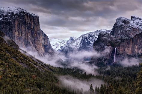 Usa California Yosemite Landscapes Clouds Nature