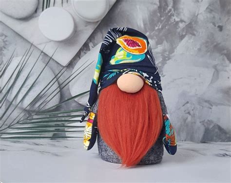 Scandinavian Gnome With Dark Red Beard Nordic Kitchen Gnome Etsy