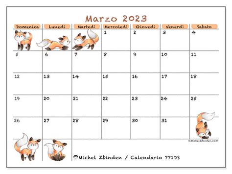 Calendario Marzo 2023 Da Stampare “771ds” Michel Zbinden It
