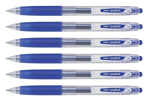 Pilot Poplol Gel Ink Rollerball Pen Medium Tip Blue 6