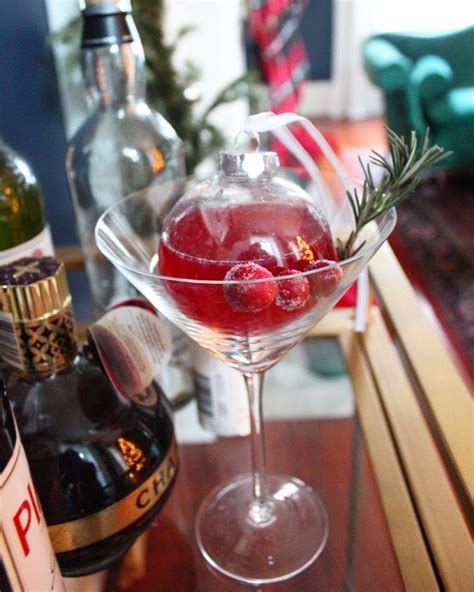 christmasthyme christmas ornament cocktail with gin and cranberries recipe christmas