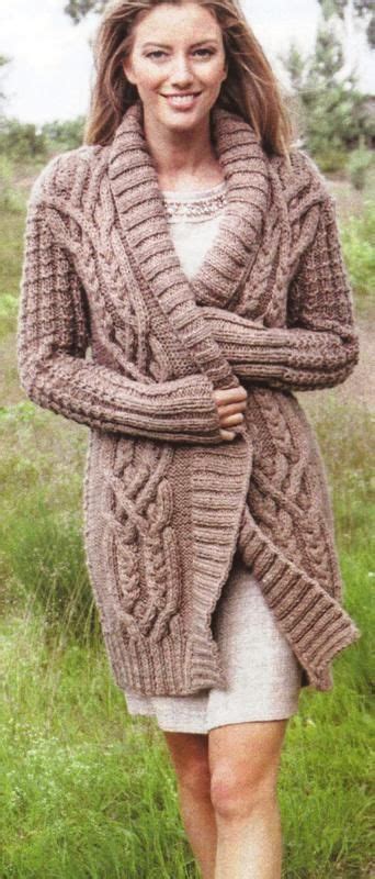 1051sb knitting pattern ladies chunky aran cardigan coat small medium chunky knitting
