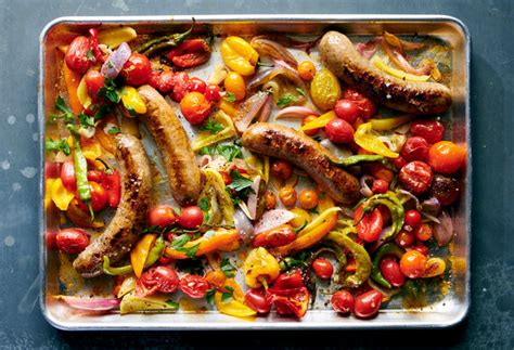 Sheet Pan Sausage With Peppers And Tomatoes Recipe Nyt Cooking