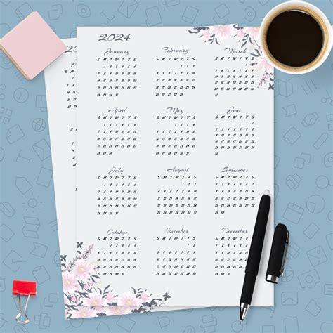 Black And White Dusty Yearly Calendar Template Printable Pdf