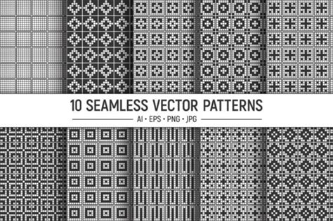 10 Art Deco Seamless Vector Patterns Illustration Par Avk Graphics