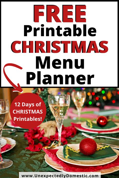 The Free Printable Christmas Menu Planner Is Perfect For Any Holiday