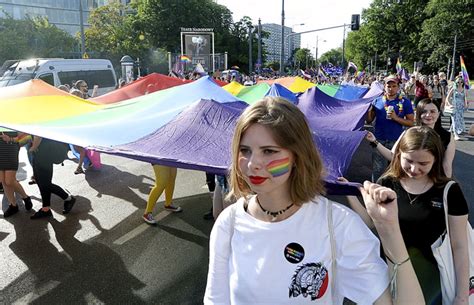 gay pride parade turnout defies conservative times in poland news