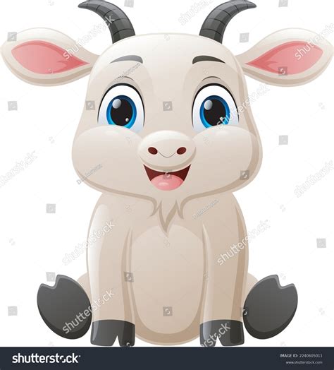 Cute Baby Goat Cartoon Sitting Stock Vector Royalty Free 2240605011