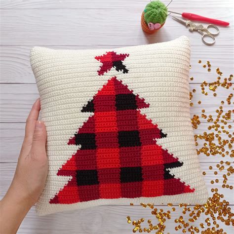 Crochet Christmas Pillow Pattern Crochet Pillow Cover Etsy Canada