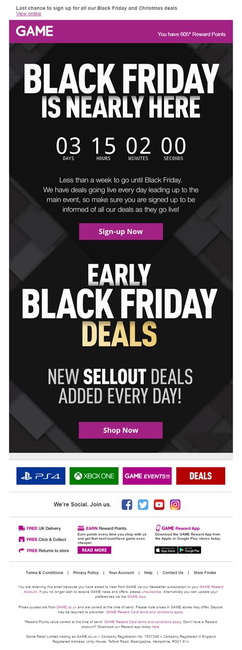 Black Friday Email From Game With Countdown Timer Emailmarketing