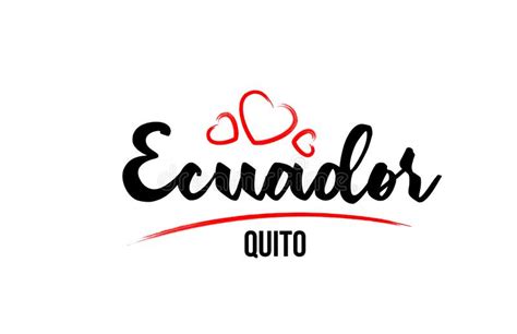 País Equatoriano Com Coração De Amor Vermelho E Sua Capital O Design