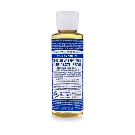 Dr Bronners 18 1 Hemp Peppermint Pure Castile Soap