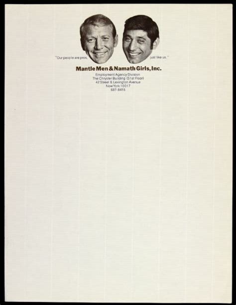 Lot Detail 1968 74 Mickey Mantle Men And Joe Namath Girls Inc Letterhead